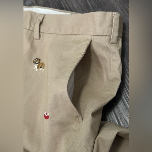 Men’s Polo Ralph Lauren Brown Embroidered Dogs Chino Stretch Shorts- 38 - Picture 6 of 14